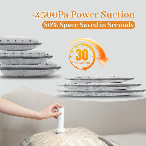 Cordless Travel Vacuum Bag Set Vacuum Bags for Travel with Rechargeable air Pump, 15 Pack Carry-on Size Compression Packing Bags