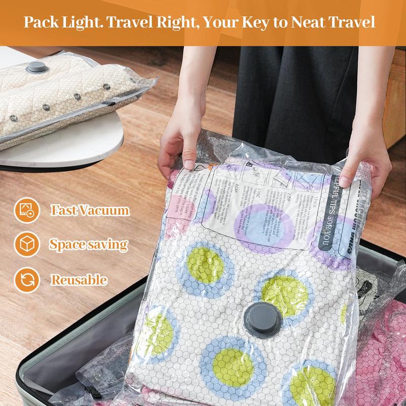 Cordless Travel Vacuum Bag Set Vacuum Bags for Travel with Rechargeable air Pump, 15 Pack Carry-on Size Compression Packing Bags