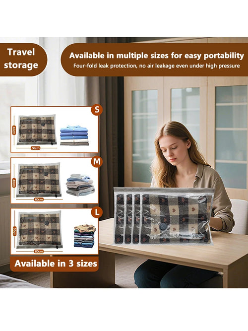 Cordless Travel Vacuum Bag Set with Rechargeable air Pump, 15 Pack Carry-on Size Compression Packing Bags for Luggage and Suitcase